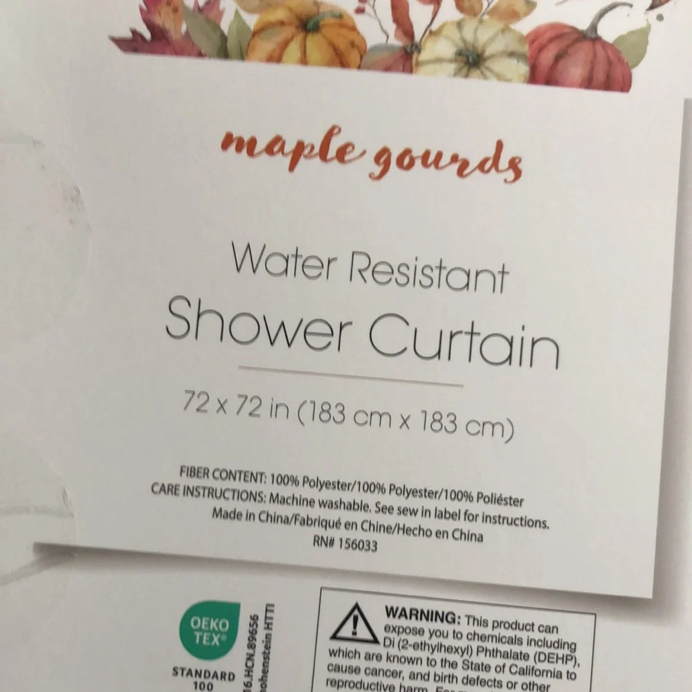 Maple Gourds Pumpkin Print Water Resistant Shower Curtain
